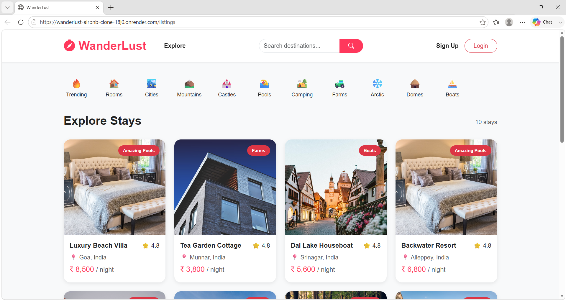 WanderLust Airbnb Clone